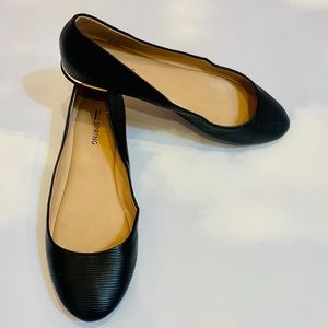 Black textured “Call it spring” flats- Size 8